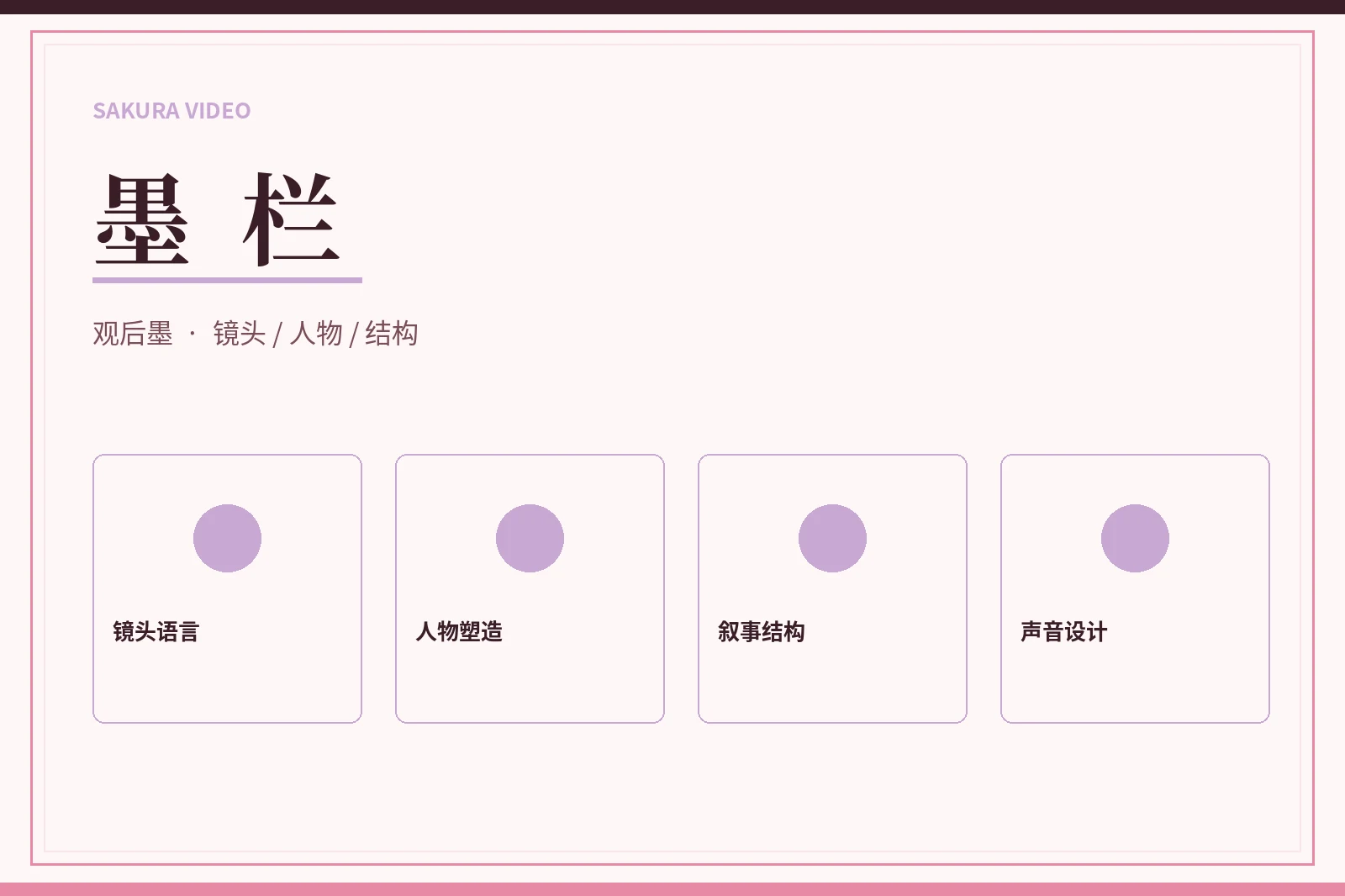 樱花视频墨栏 - 影像表达编辑观点主题图